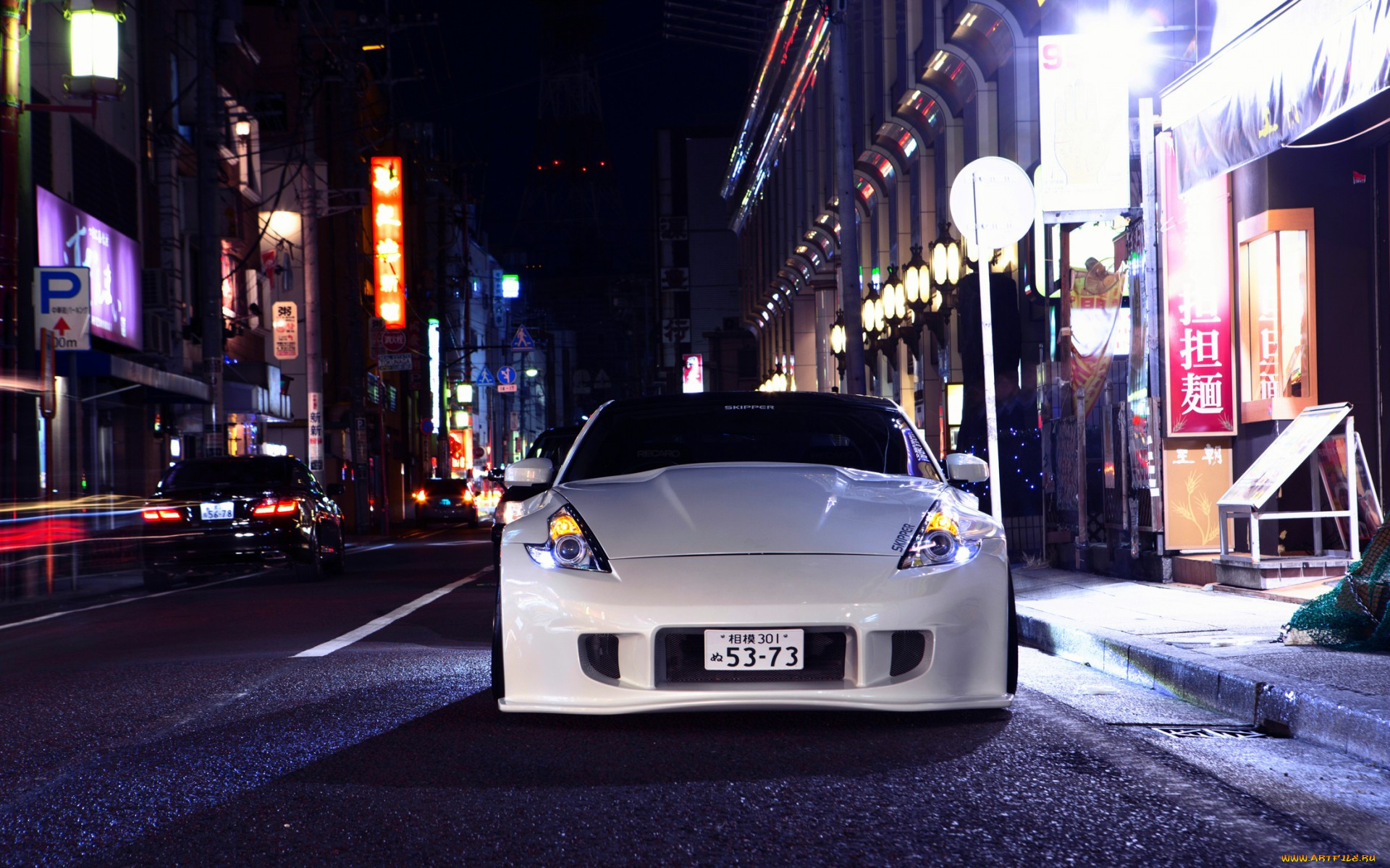 , nissan, datsun, 370z, stance, white, front, vossen, wheels